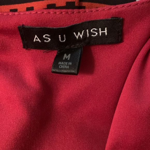 Red with Black, White & Orange Dress - Picture 7 of 8